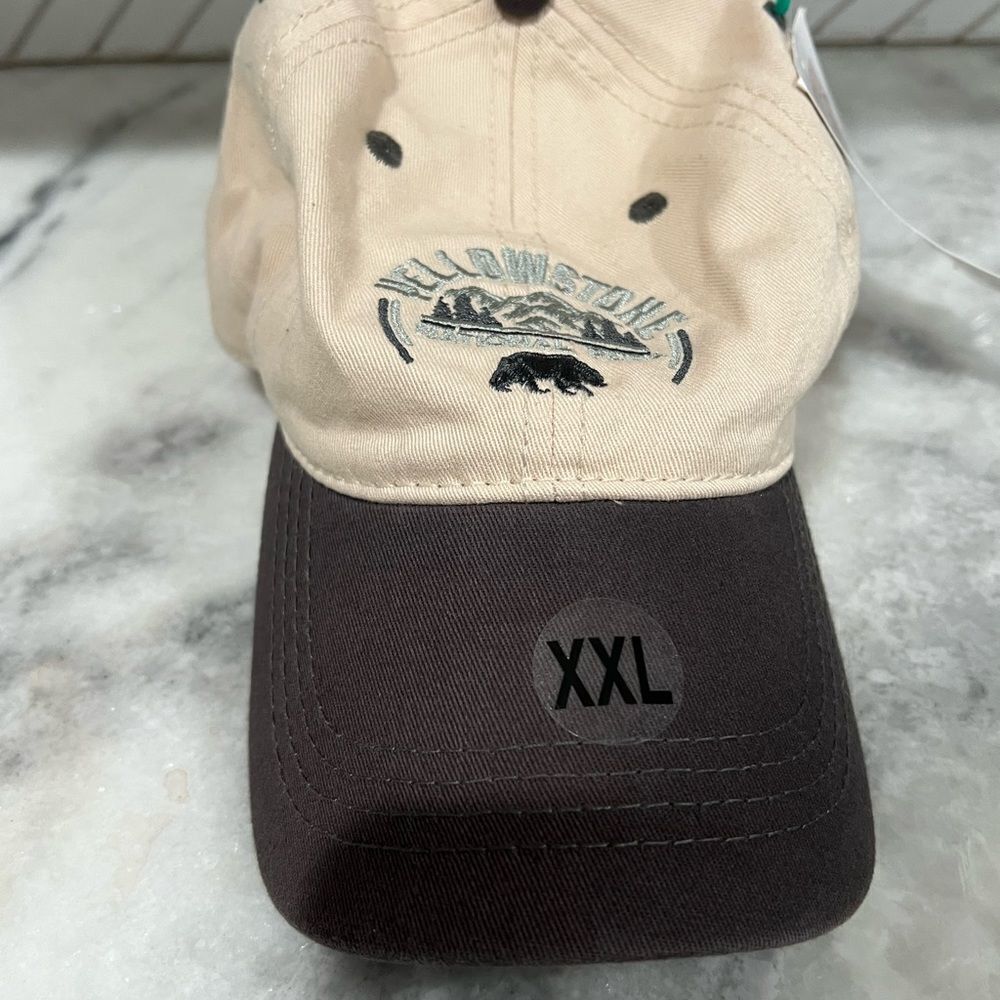 Yellow Stone National Park Baseball dad cap hat Khaki